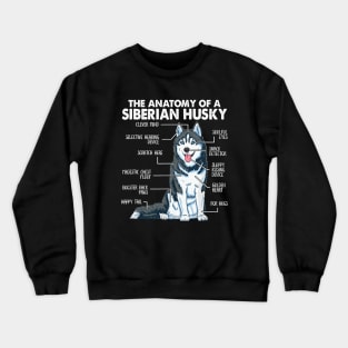 Funny Anatomy Siberian Husky Dog Lover Crewneck Sweatshirt